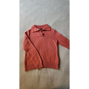 Lauren Jeans Company Womens M/M Salmon Pink 100% Cotton Knit Sweater Collared